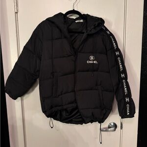 CHANEL Elegant Black Satin Fabric